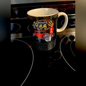 Route 66 Black Mug with Red Car Design
